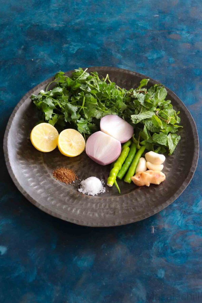 Ingredients for Cilantro Mint Chutney