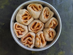 bread proved and ready to bake