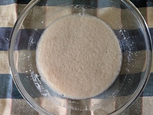 blooming the yeast for bread