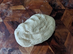 sticky dough kneaded