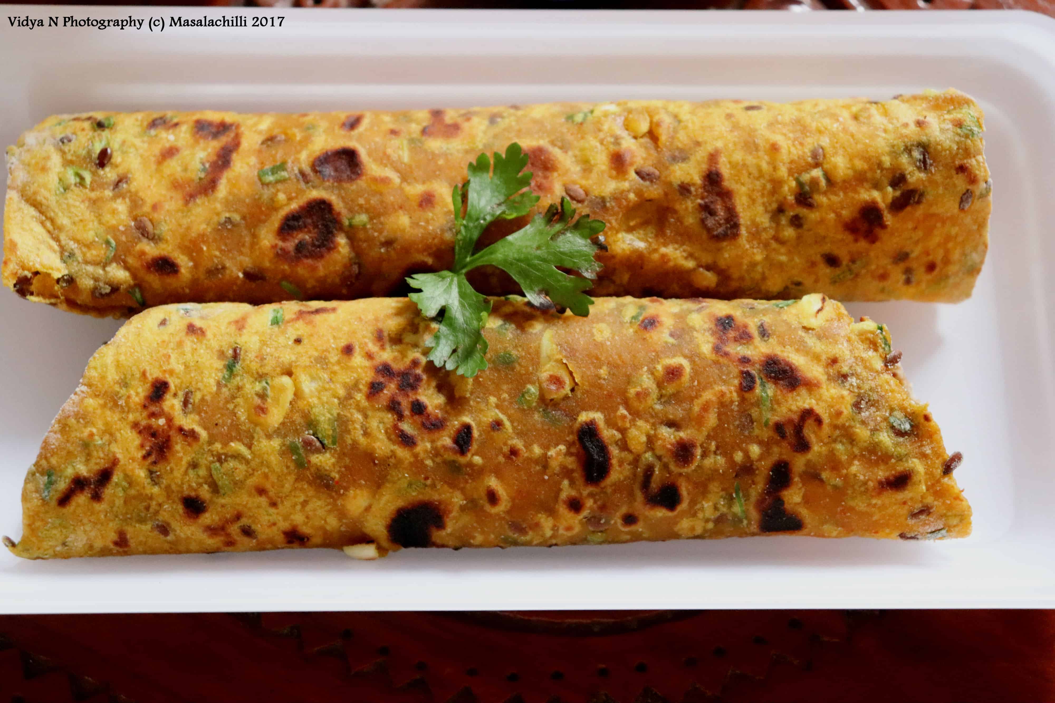 Green Garlic Chives and flax seeds flatbread 2.jpg