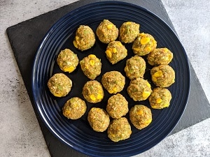 shaped 20 broccoli bites ready to be refrigerated before air frying