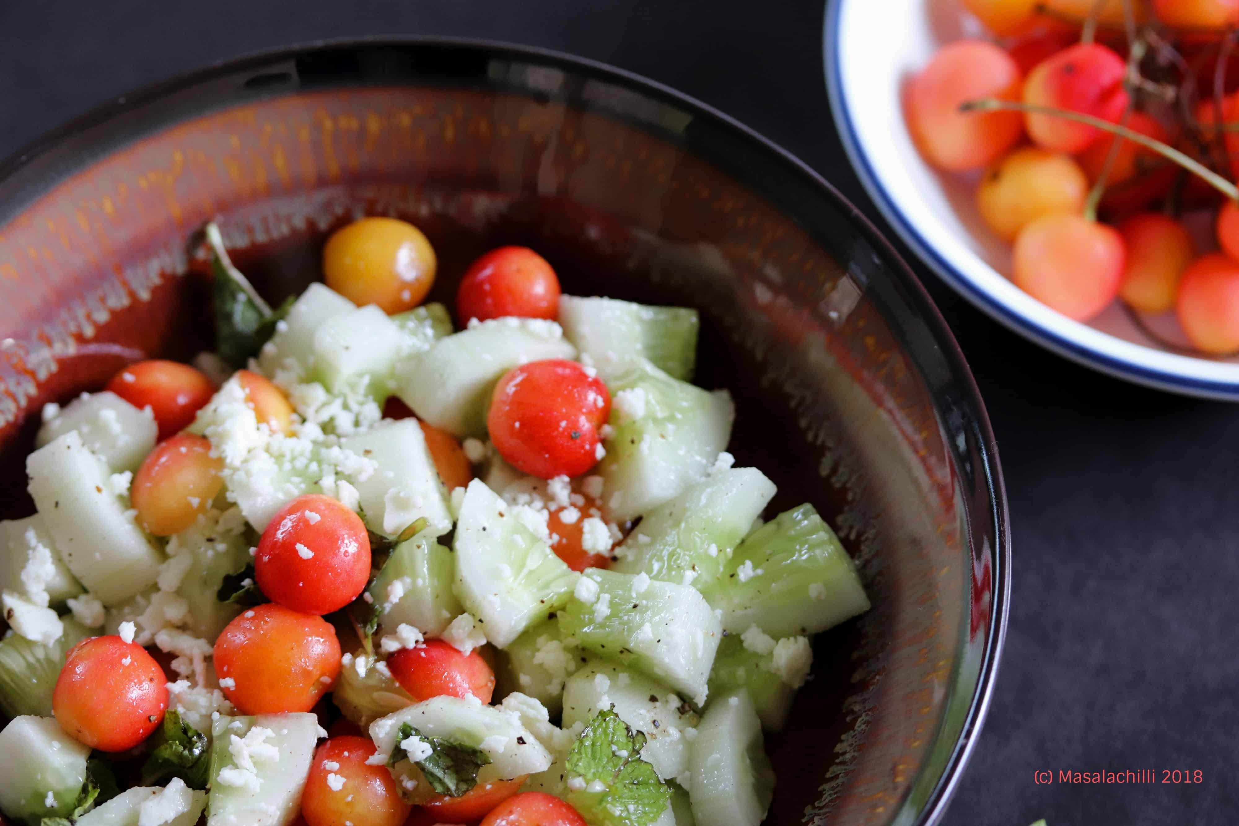 Cherry Cucumber and feta salad 2