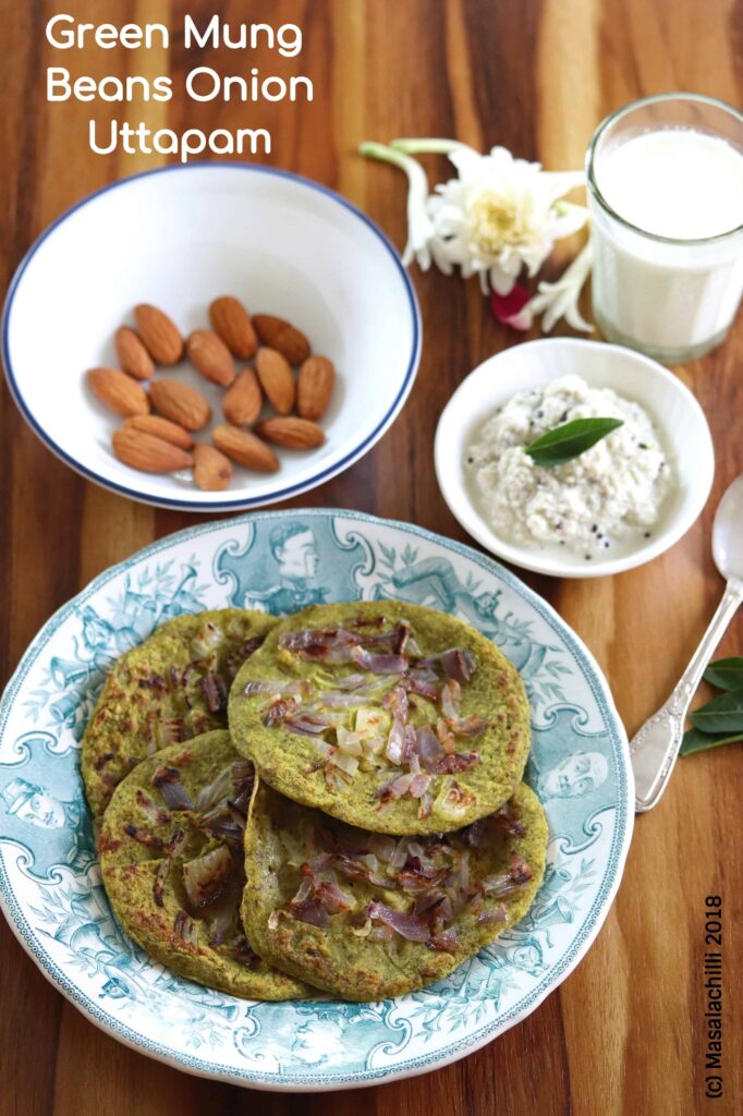 Green Mung Beans Onion Uttapam