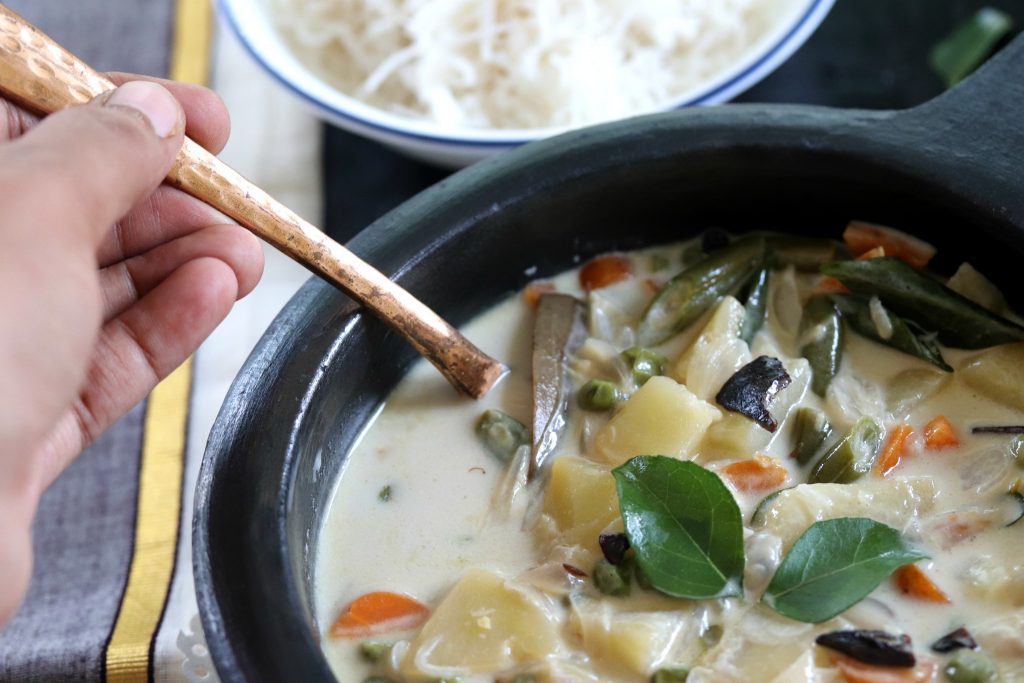 Kerala Vegetable Stew with Coconut Milk / Ishtew Recipe Masalachilli