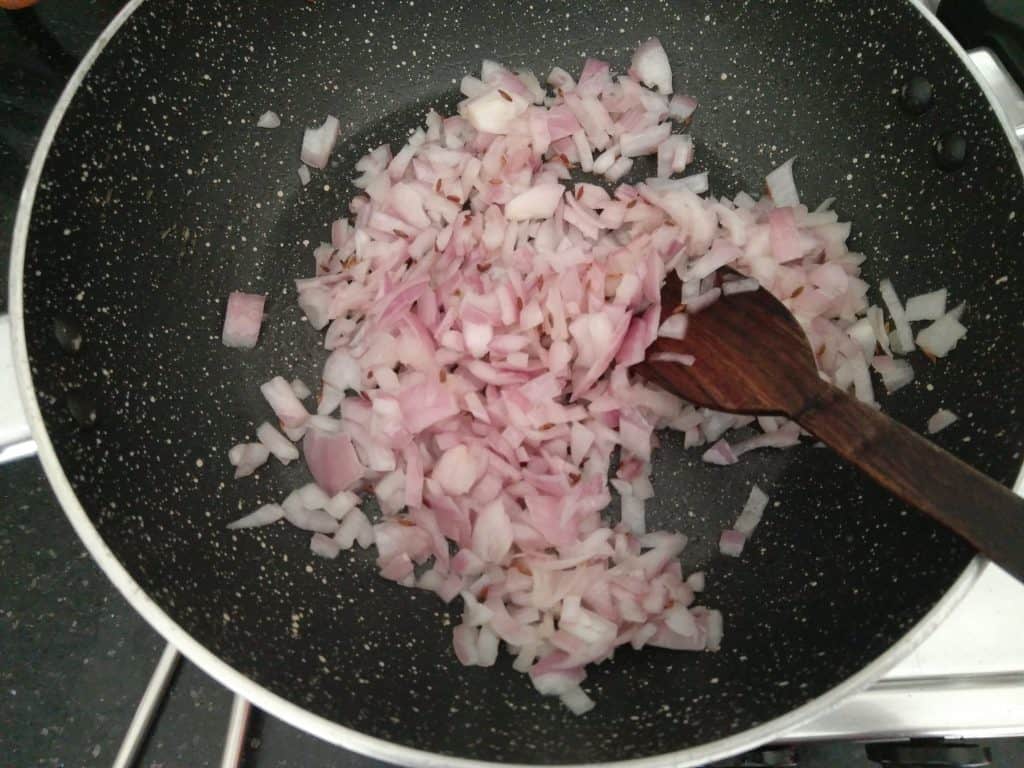 Saute Onions in oil and Cumin