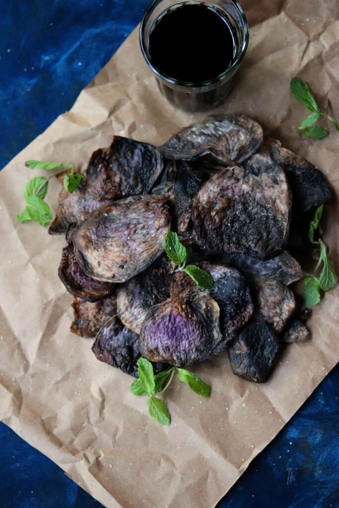 Air Fryer Purple Yam chips