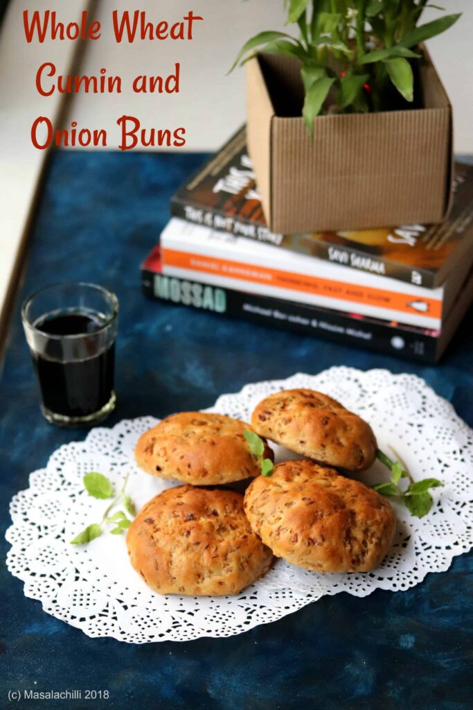 Whole Wheat Cumin and Onion Buns