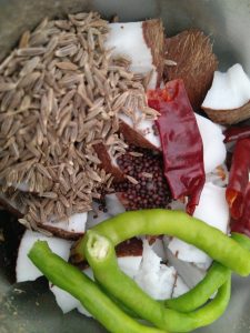 Ingredients for the Coconut based gravy