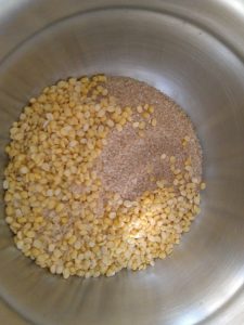 Samba wheat rava and yellow moong dal for pongal