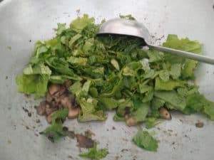 Lai Patta or Mustard Greens for Meghalaya Mushroom Soup