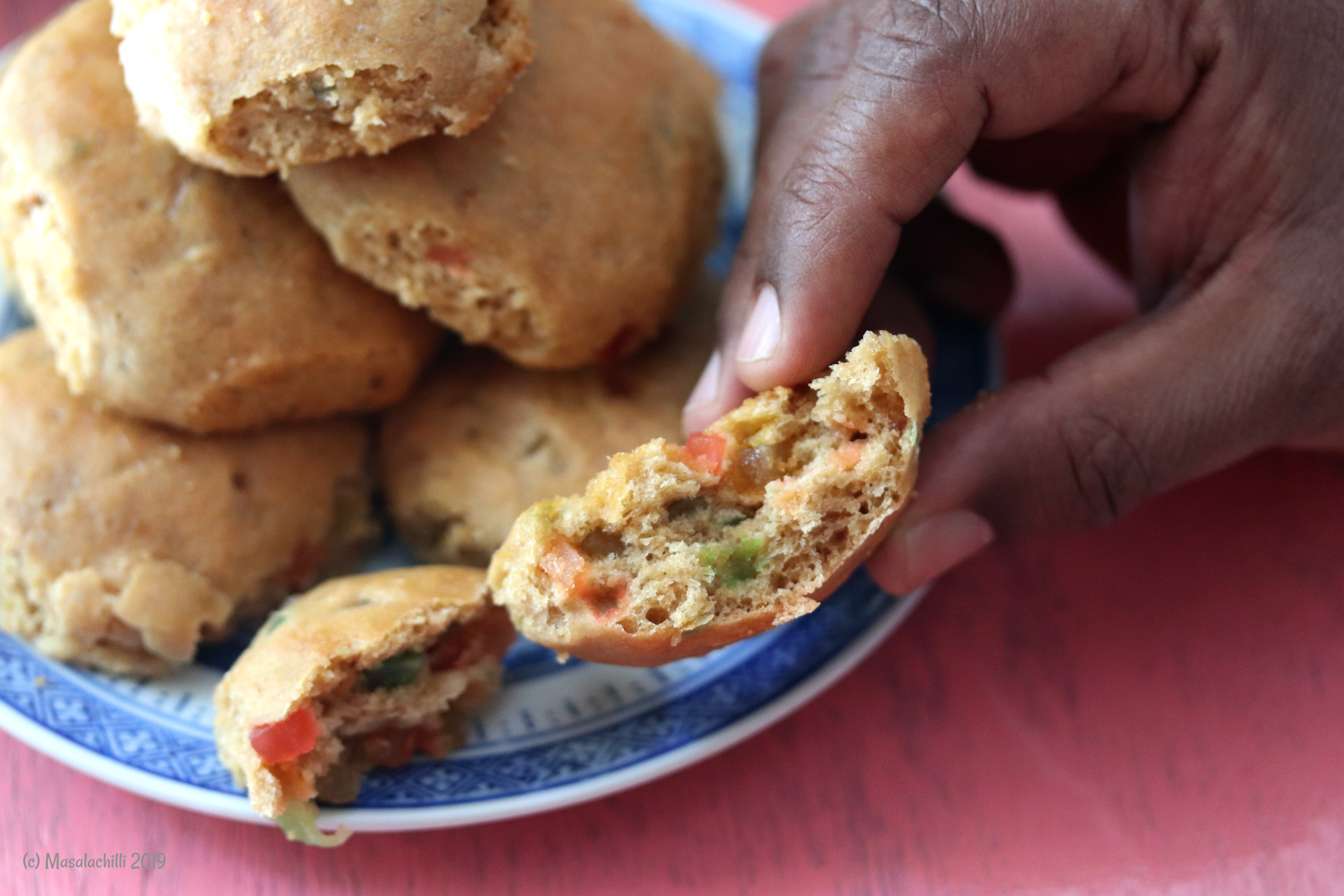 bakery style tutti frutti buns made with whole wheat