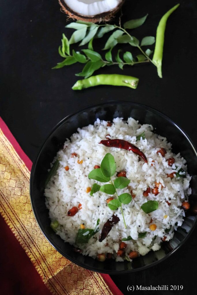 Easy South Indian Coconut Rice or Thengai Sadam