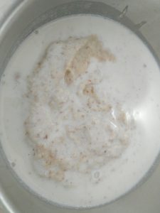 Mixing Rice and ground batter