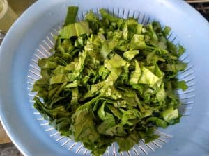 Roughly chopped Palak or Spinach leaves
