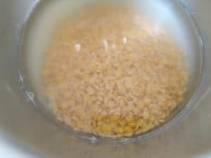 Toor Dal or Tuvar Dal presoaked for faster cooking
