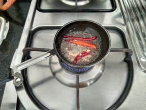 Tempering ready for Keerai Molagootal