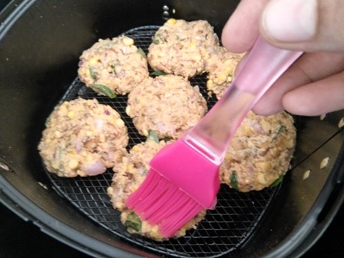 Brush oil before air frying