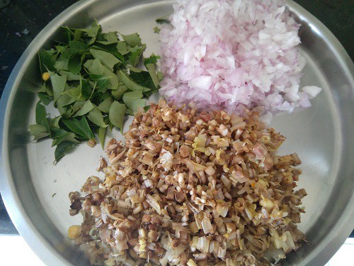Ingredients for vazhai poo vadai
