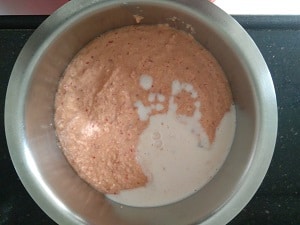 Dal and rice batter mixed