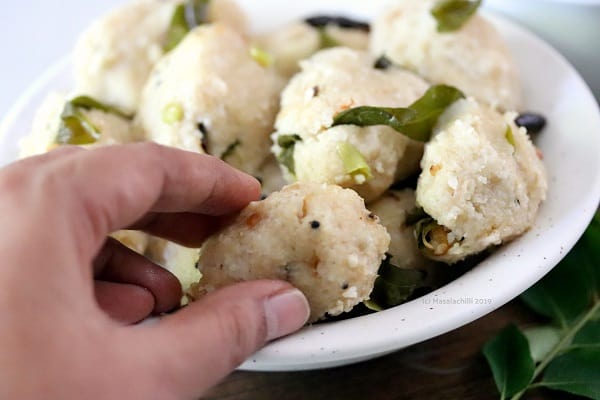 Steamed Kozhukattai with brown rice