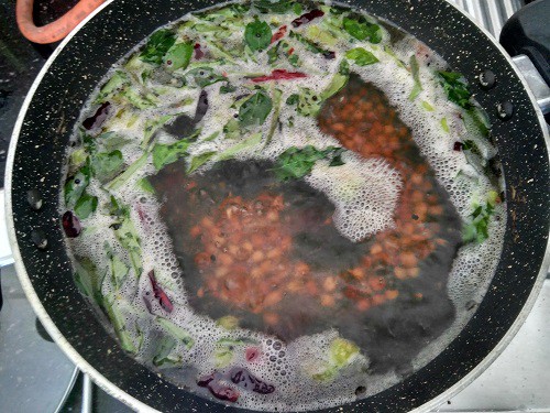 Boiling the water with salt