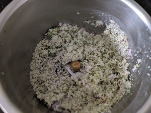 Coconut and green chilli mixture for sundal