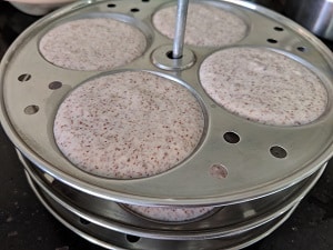 Ragi Idli ready for steaming