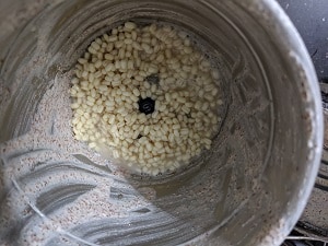 Grinding the Urad Dal for Ragi Idli