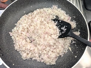 sauteing onions with cumin seeds and ginger garlic paste