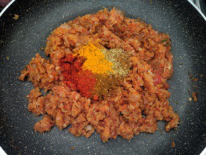 spices added to the cooked onion tomato base
