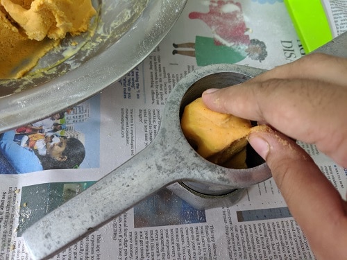 Add a portion of dough