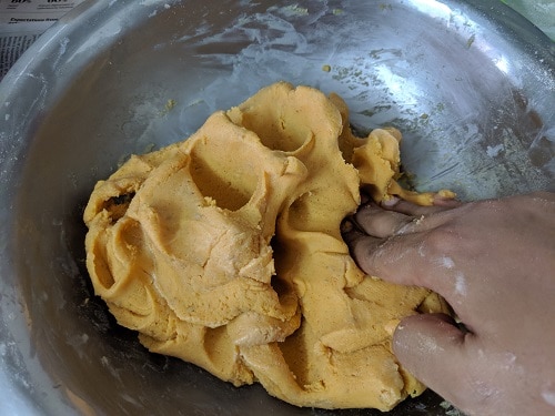 Soft Ribbon Pakoda Dough is ready