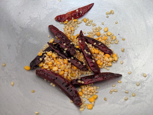 Lentils Roasting in Coconut Oil