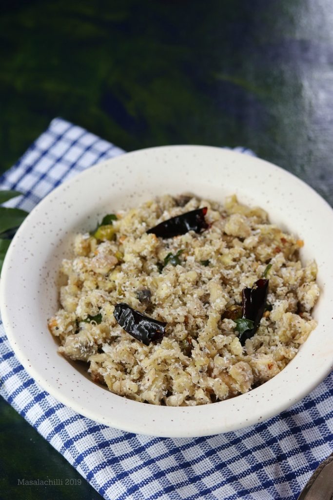 South Indian Raw banana Podimas