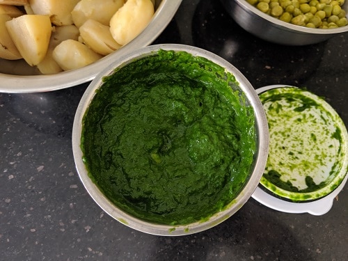 Puree is ready for hara bhara kabab