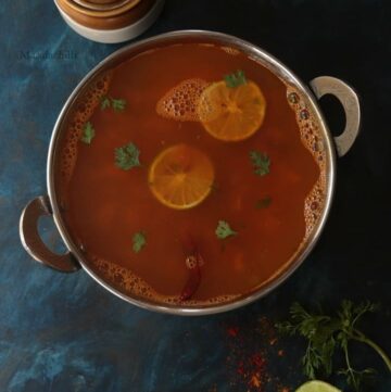 A bowl of piping hot Lemon Rasam