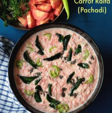 Carrot Raita or Carrot Pachadi Recipe