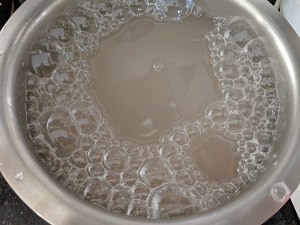Soaking the rice and lentils