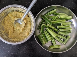 Ingredients for drumstick sambar recipe