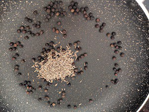 Black Pepper and Cumin seeds