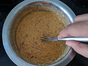 Medium consistency of the batter