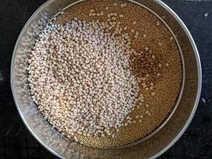 Foxtail millet, Urad Dal and methi seeds