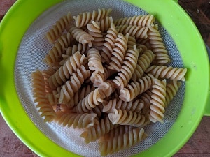 Cooked Whole Wheat Pasta for salad