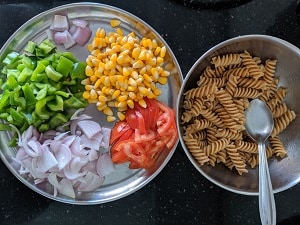 Ingredients for Vegetarian Pasta Salad