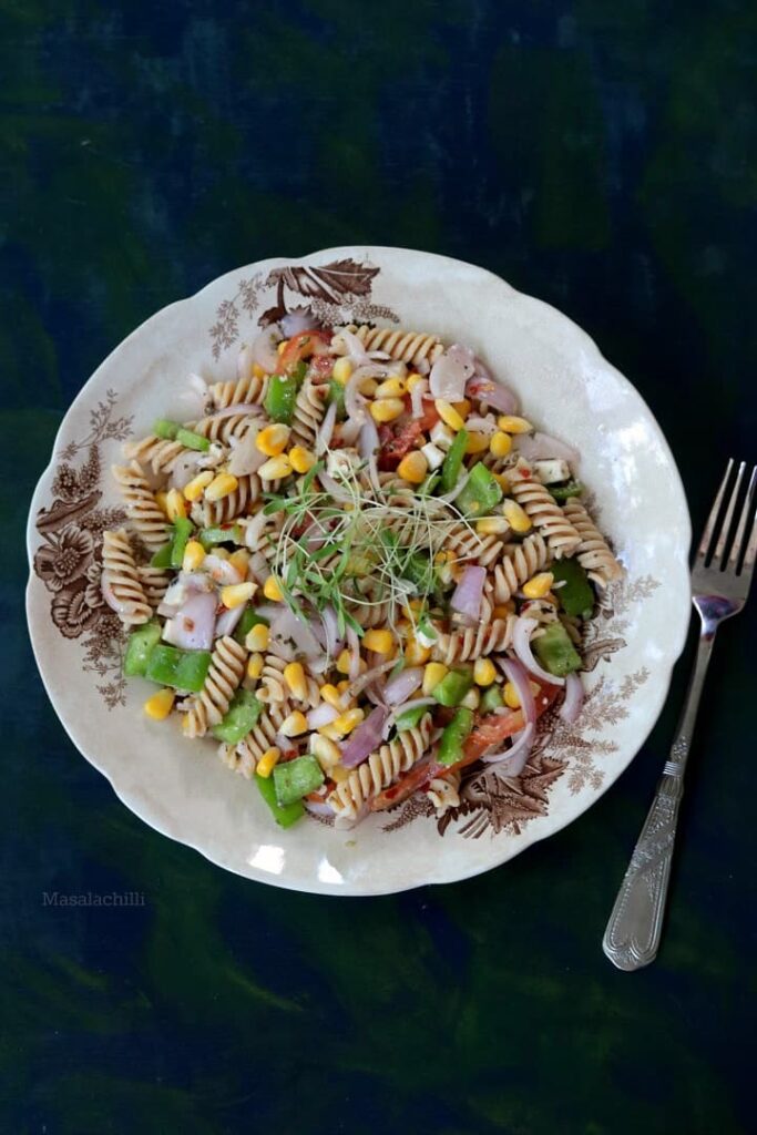 Vegetarian Pasta Salad Recipe Indian Style