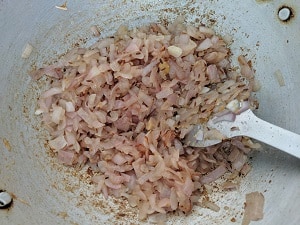 Cooking the onions until translucent