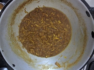 Reduce the mixture until the raw smell goes off