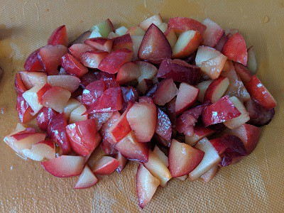 Chopped plums