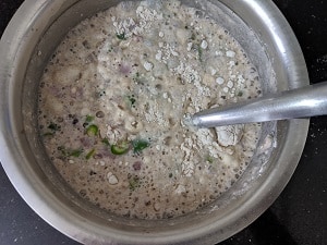 Mixing the flours with water
